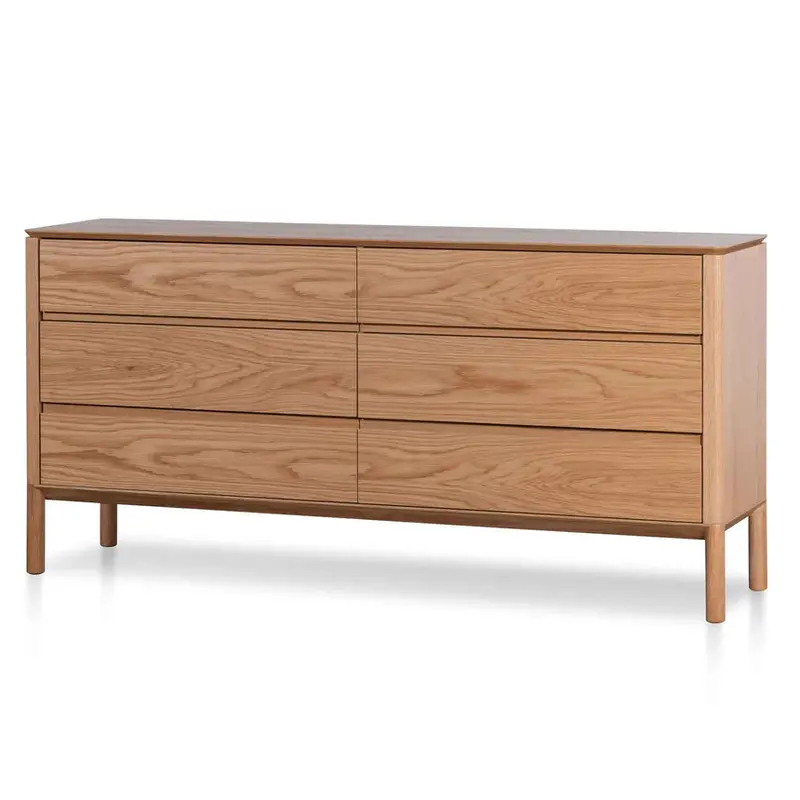 Six-Drawer Natural Wood Chest Of Drawers 1