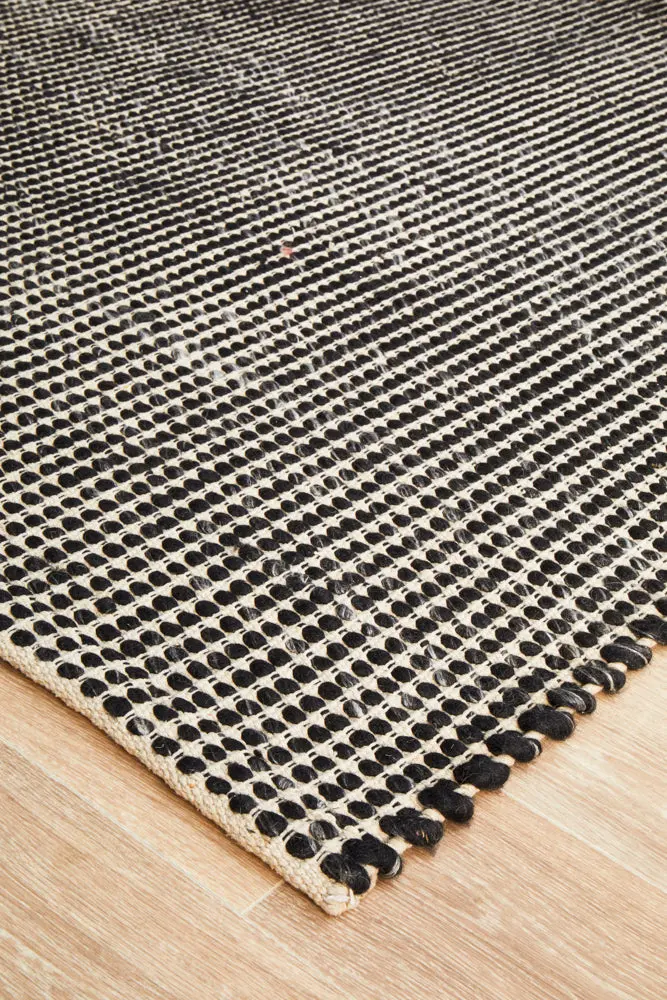 Skandi 300 Black Cotton Rug – 280 X 190 Cm 1