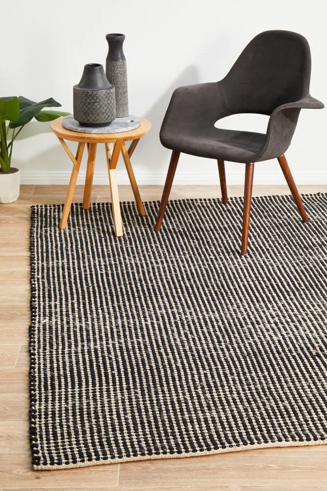 Skandi 300 Black Cotton Rug – 320 X 230 Cm 1
