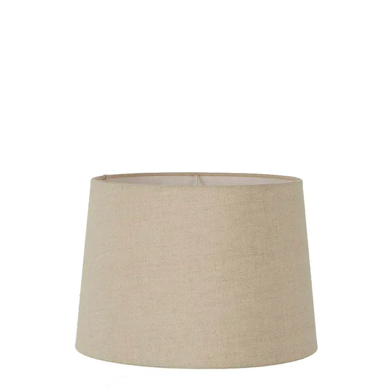 Small Dark Natural Linen Drum Lamp Shade (E27) 1