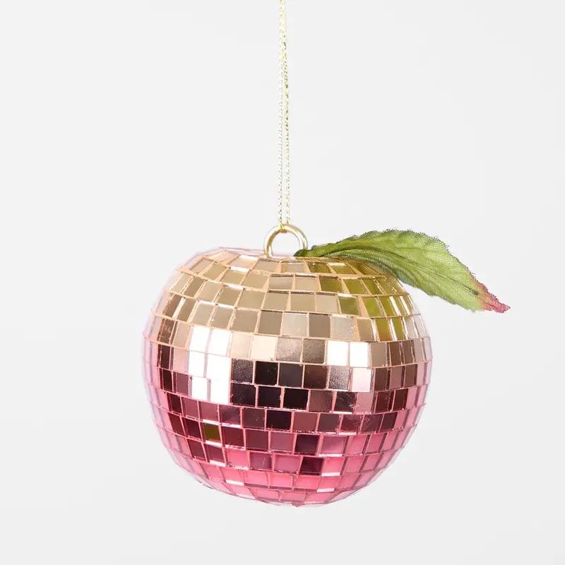 Small Fuchsia Disco Apple Ornament 1