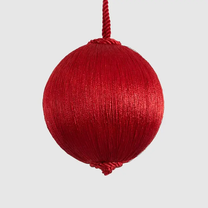 Small Red Silk Ornament Ball 1