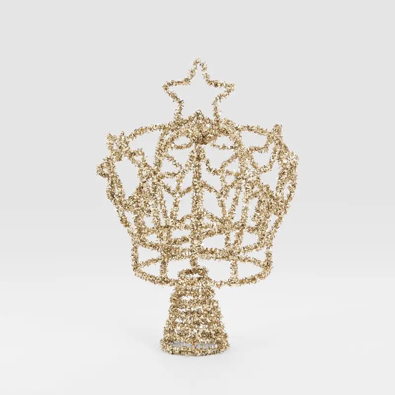 Small Vintage Tinsel Crown Ornament 1