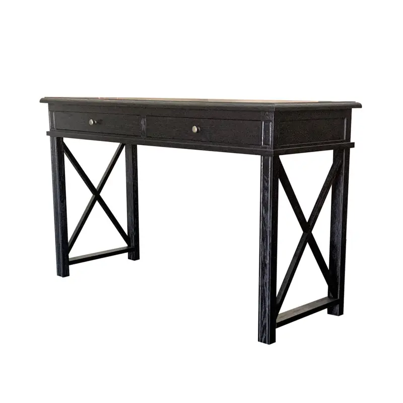Small X-Brace Black Oak Desk – Urban Contemporary 1