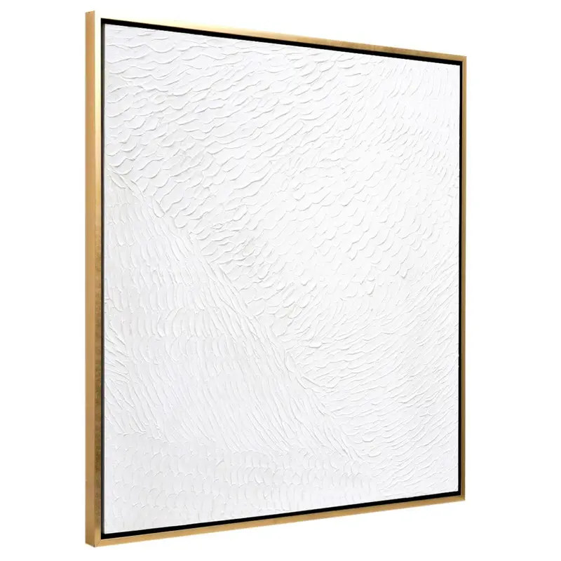 Snow White Large Canvas Art Print – Abstract Monochrome Painting 1