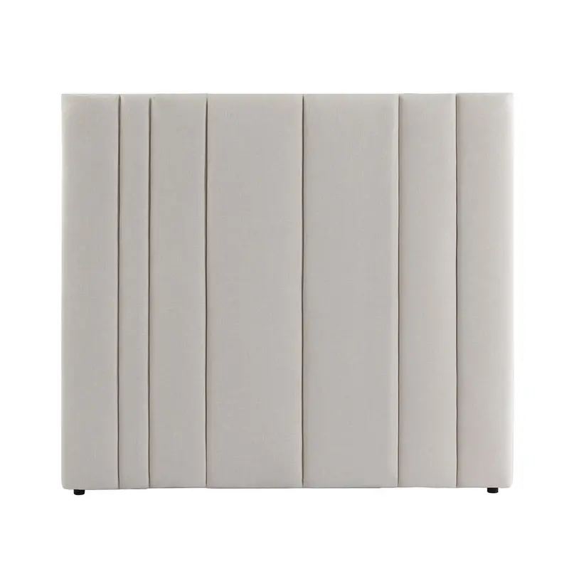 Soho Queen-Sized Upholstered Bedhead In Ecru Linen 1