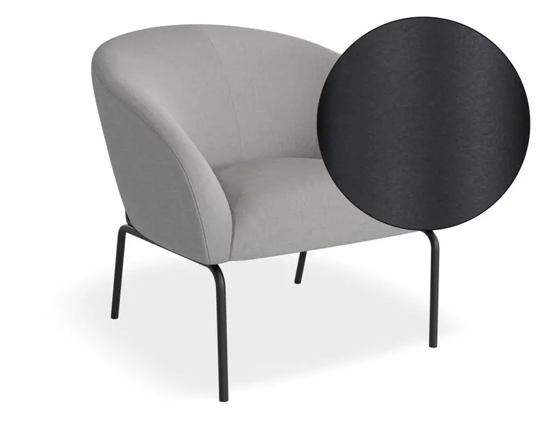Solace Lounge Chair In Cloud Grey With Matte Black Legs 1