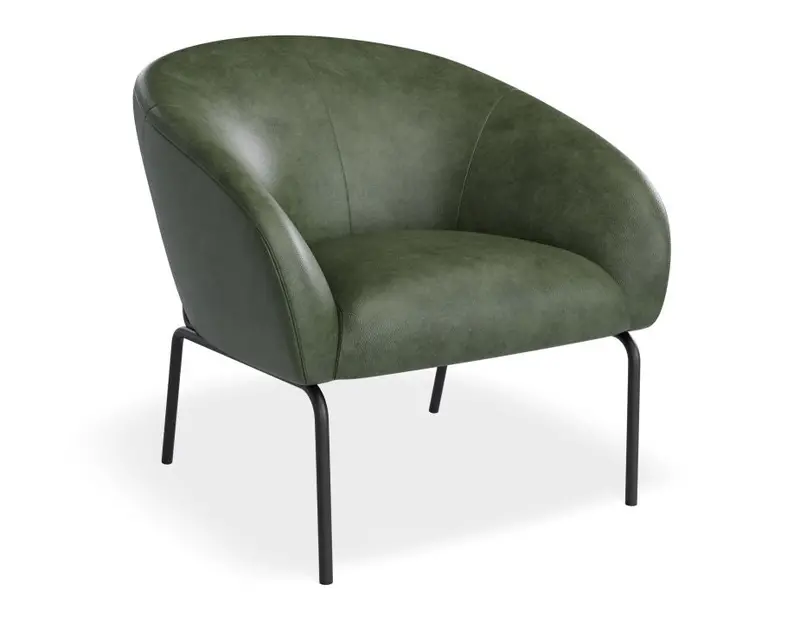 Solace Lounge Chair – Vintage Green Vegan Leather 1