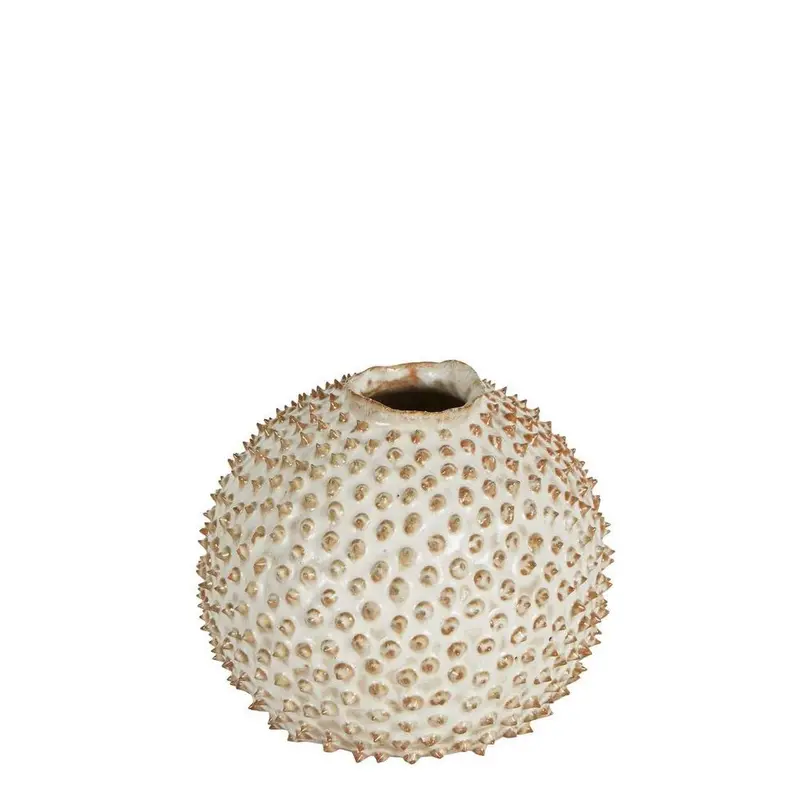 Spiked Ceramic Egg Vase – Natural Unglazed Finish 1