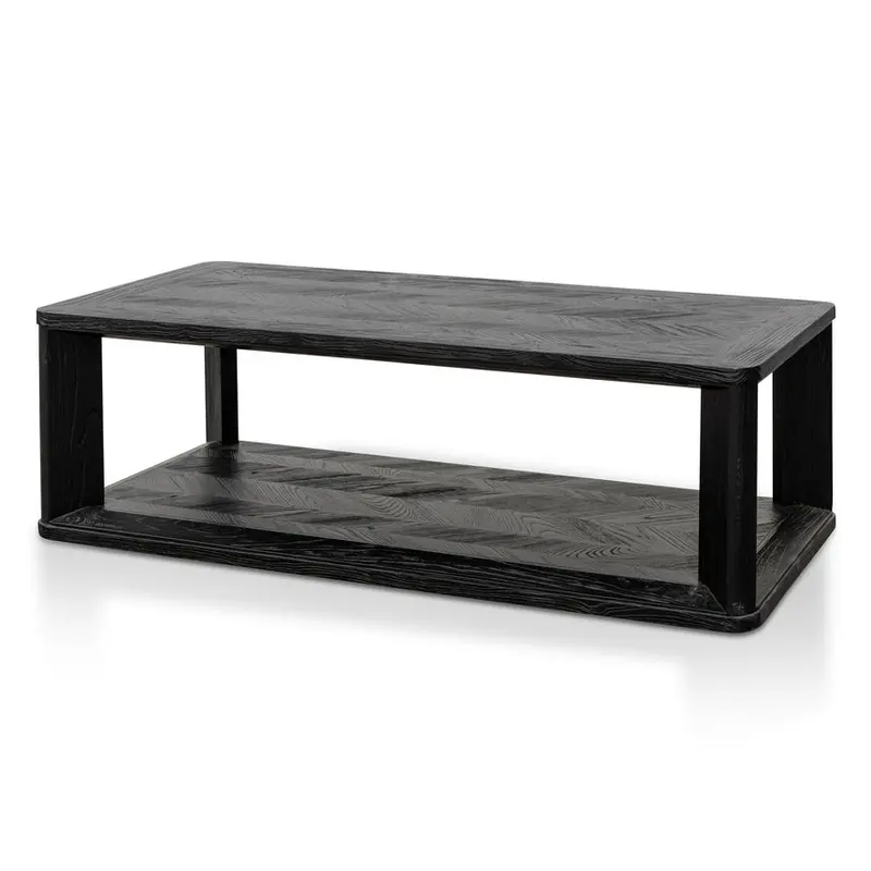 Square Elm Coffee Table – Sleek Black 1
