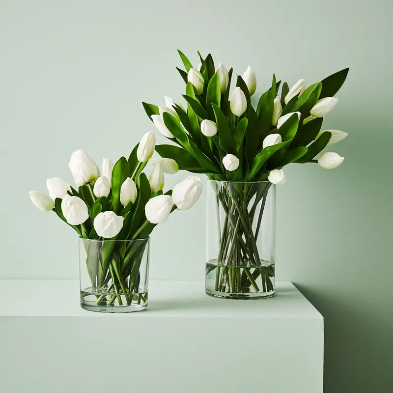 Stylized Tulip Bouquet In Curated Vase Display 1