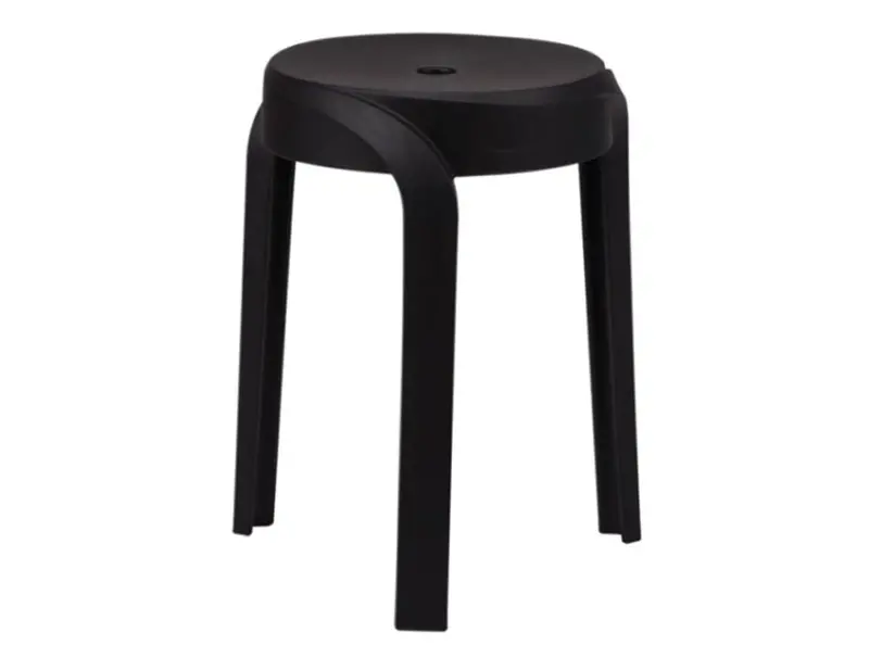 Swirl Accent Stool – Jet Black 1