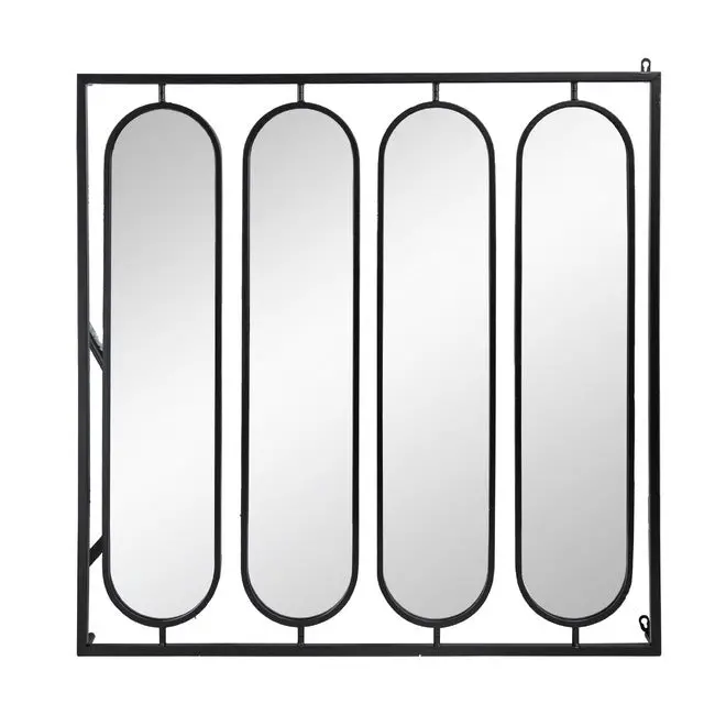 Swivel Black Metal Wall Mirror – Adjustable Angle Design 1