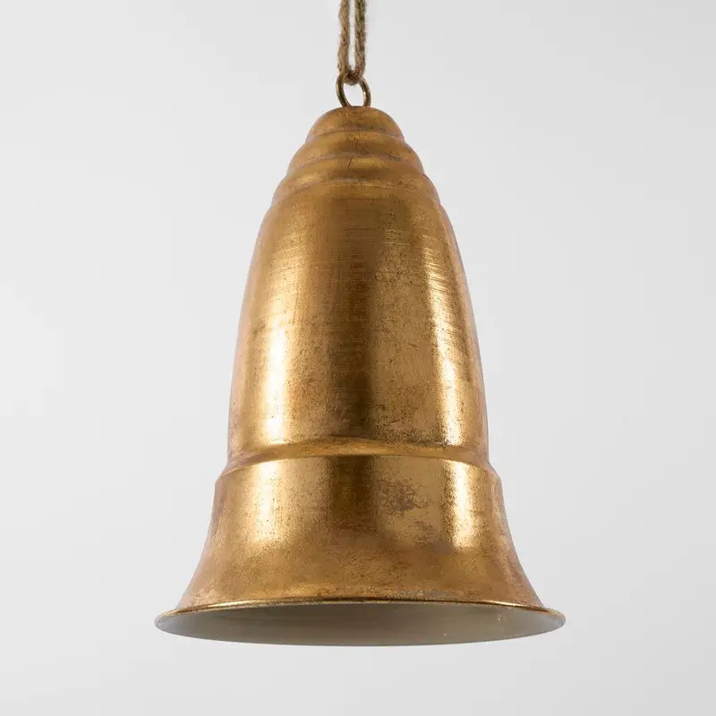 Tall Antique Gold Ridged Bell 1