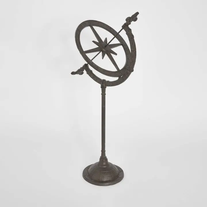 Tall Cast Iron Sundial Garden Ornament – Solis Design 1