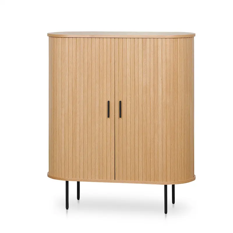 Tall Natural Wood Storage Cabinet – 118Cm 1
