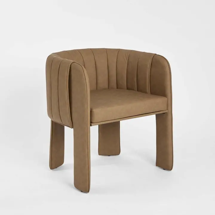 Tan Clara Dining Chair With Arms 1