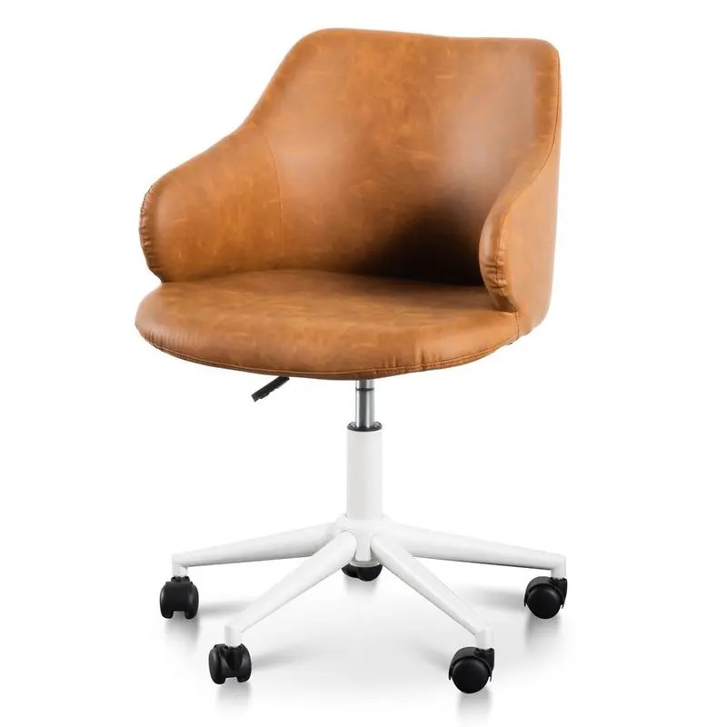 Tan Executive Office Chair With White Base 1
