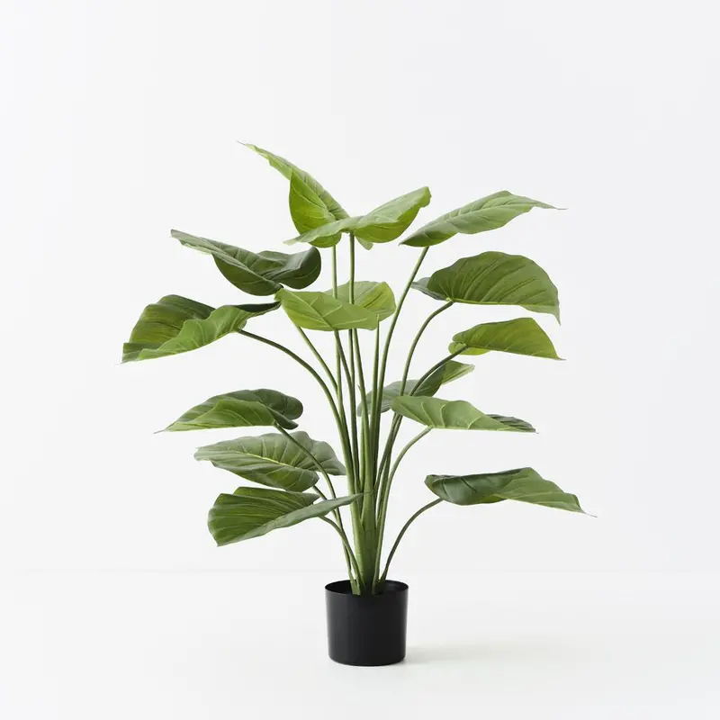 Taro Leaf Artificial Plant – 2-Piece Greenery Set 1