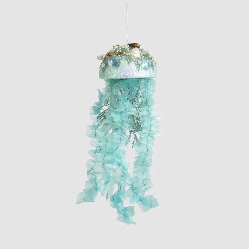 Teal Fancy Jellyfish Hanging Decoration 1
