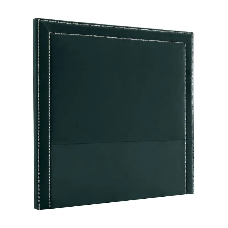 Teal Velvet Manhattan Queen Bed Headboard 1
