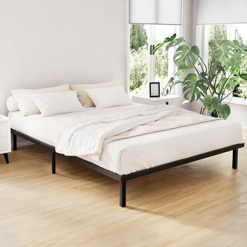 Ted Minimalist Queen Metal Bed Frame – Powder-Coated Steel Construction 1