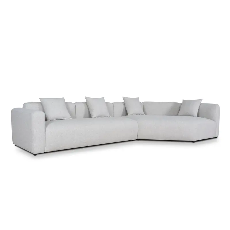 Textured Beige Left-Arm Corner Sofa 1