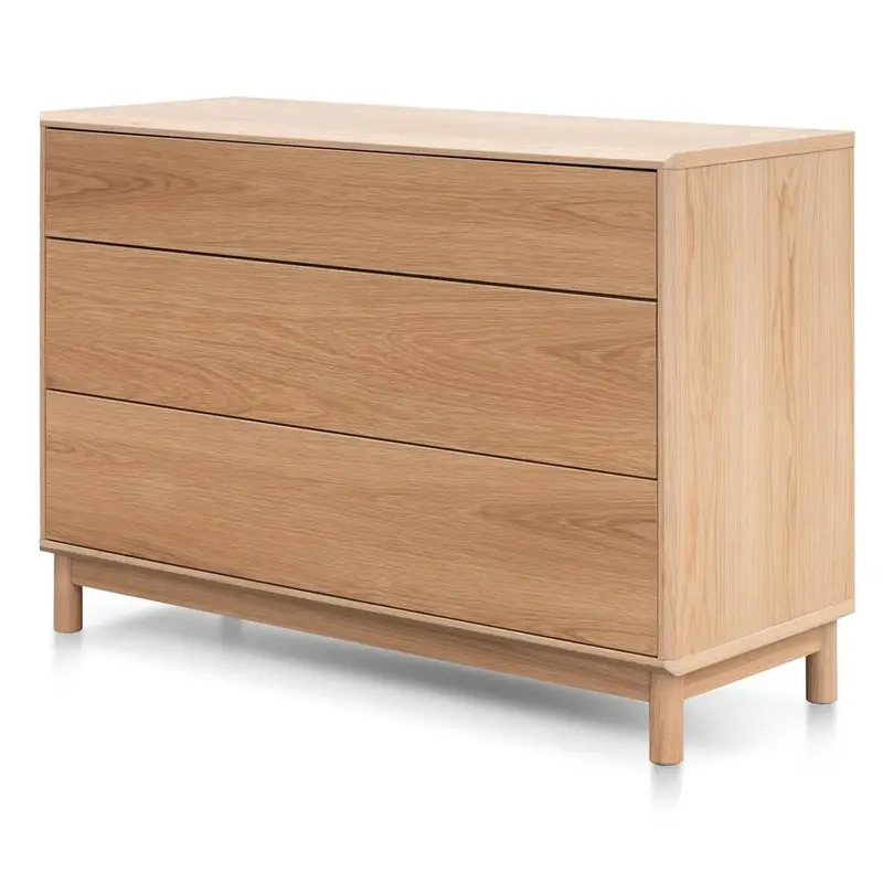 Three-Drawer Natural Oak Dressing Table With Soft-Close Hardware 1