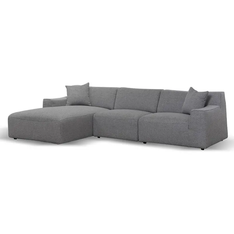 Three-Seater Noble Grey Sofa With Left-Side Chaise 1