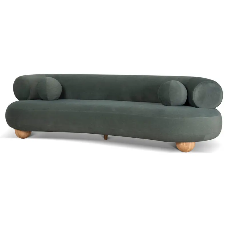 Three-Seater Sofa – Rich Burnt Green Fabric Accent 1