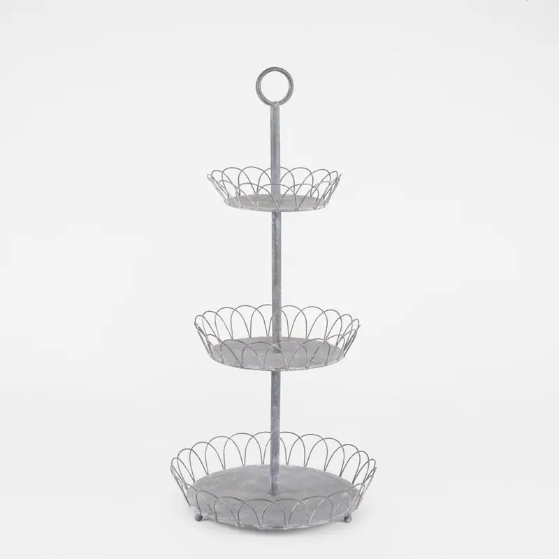 Three-Tier Decorative Metal Stand – Versatile Display Shelf 1