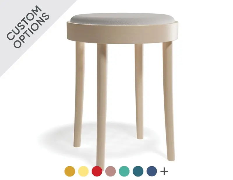 Ton 822 Low Stool With Upholstered Seat 1