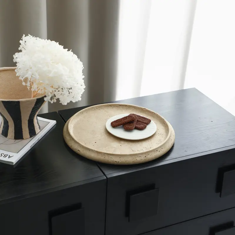 Travertine Flying Cake Serving Plate 1