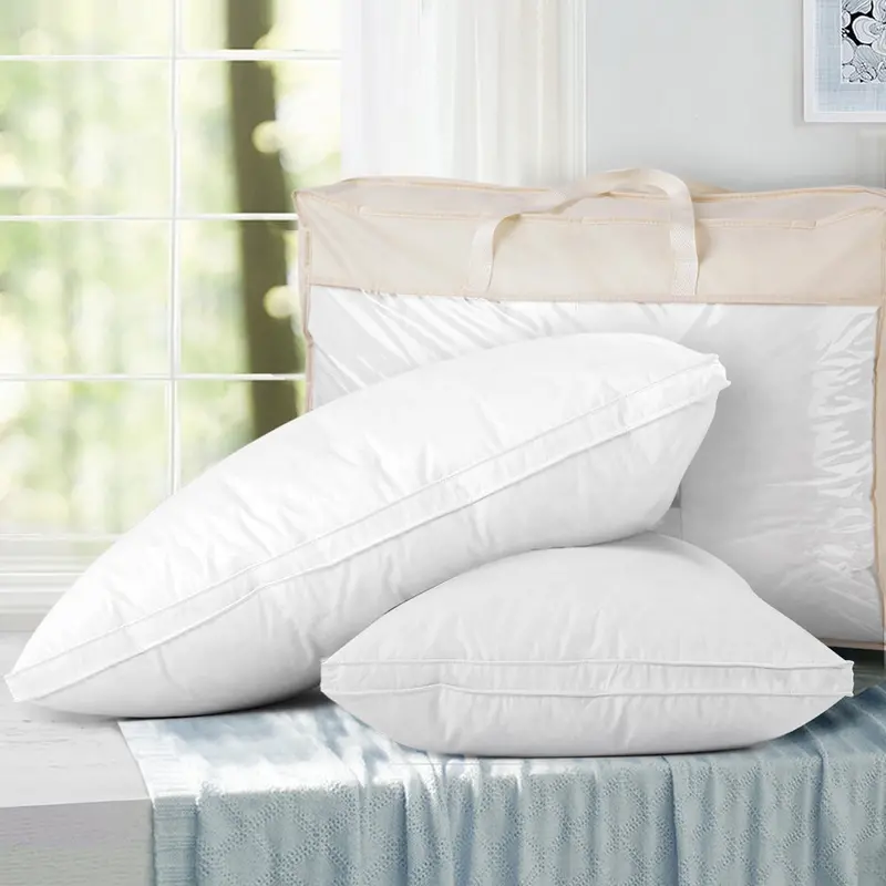 Twin Pack Duck Feather & Down Pillows – Hypoallergenic Bedding Support 1