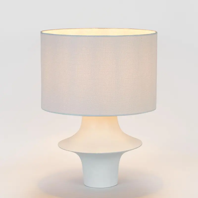 Tyler Compact Table Lamp – Soft White Finish 1