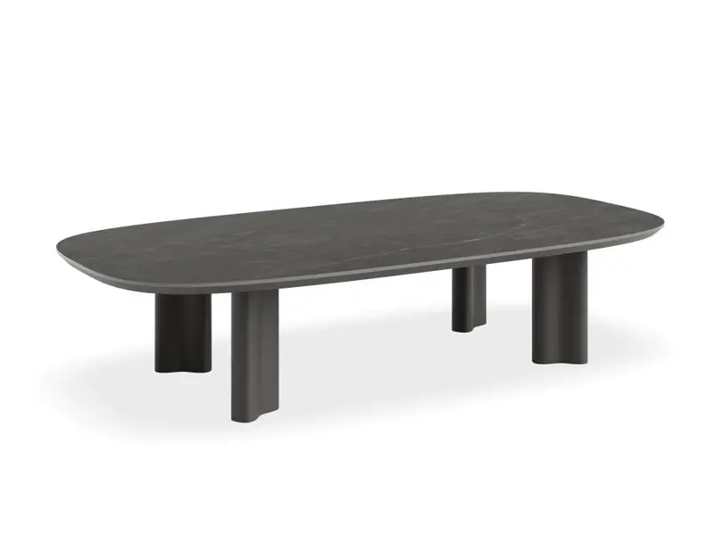 Vela Outdoor Coffee Table – Charcoal Frame With Basalt Ceramic Surface 1