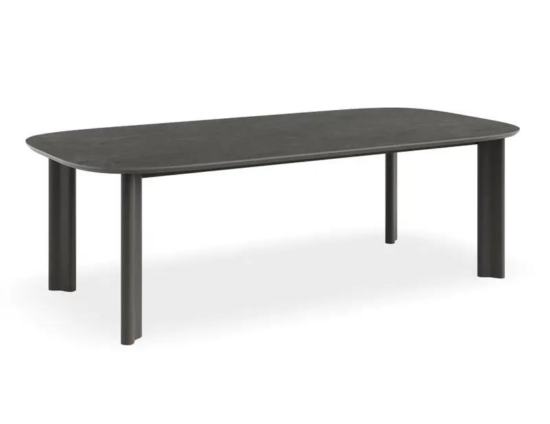Vela Outdoor Dining Table – 240 Cm Charcoal Frame With Basalt Ceramic Top 1