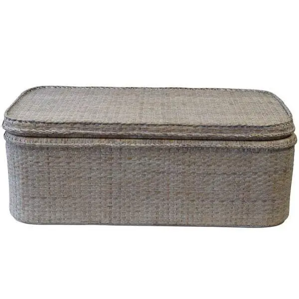 Verandah Low Coffee Table With Rattan Accents 1