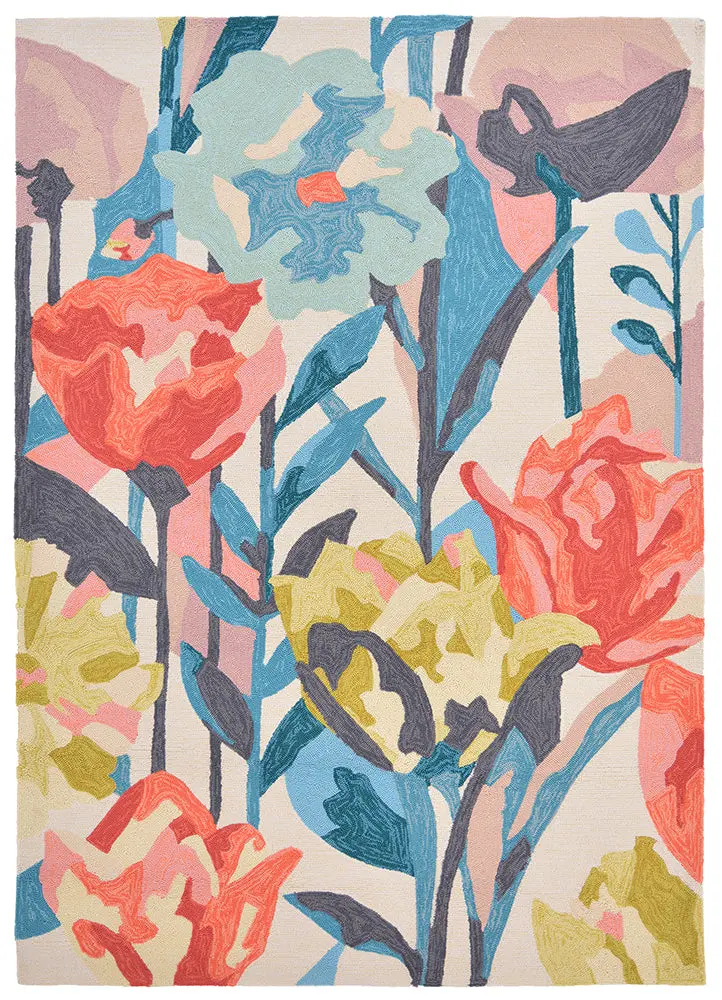 Verdaccio Coral Fade-Resistant Outdoor Rug – Harlequin 1