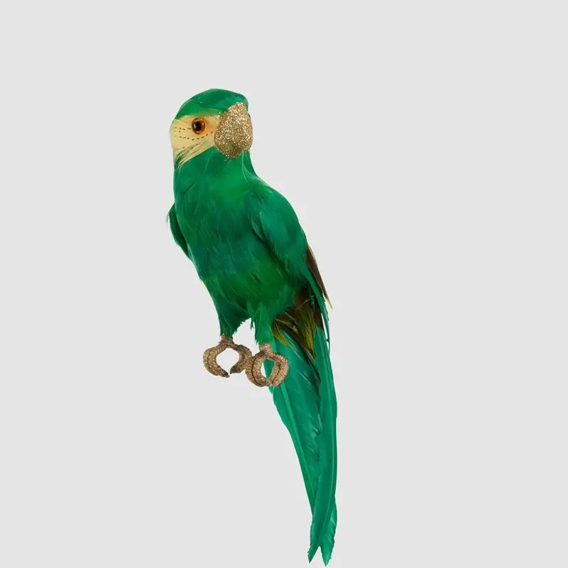 Vibrant Green King Parrot Figurine 1
