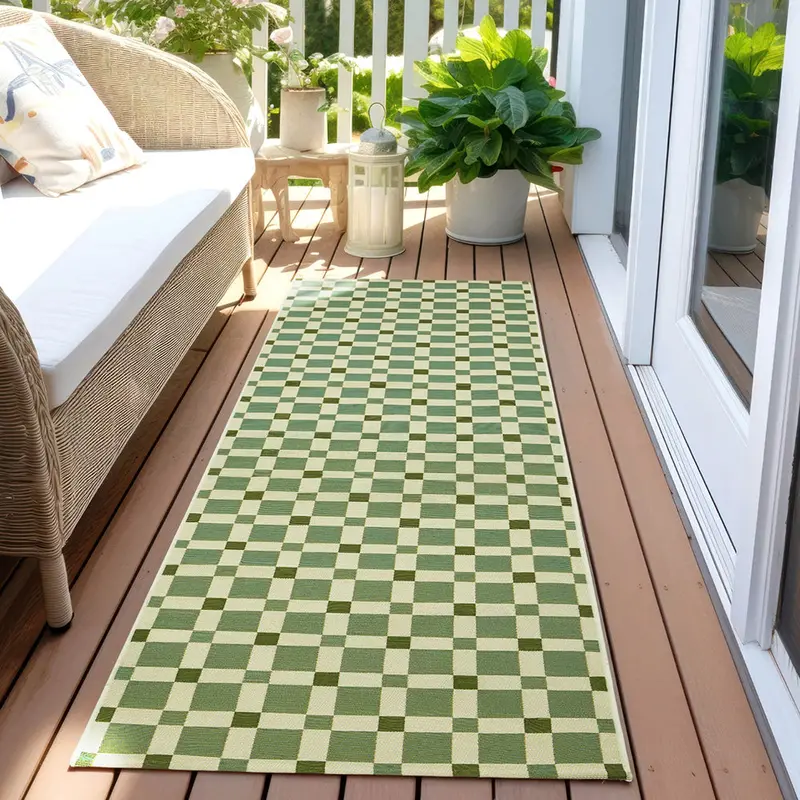 Vista Tito Green Runner Rug – Fresh Handcrafted Runner 1