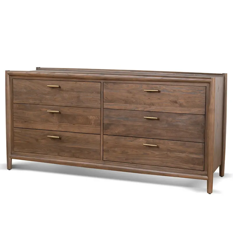 Walnut 6-Drawer Wooden Storage Chest 1