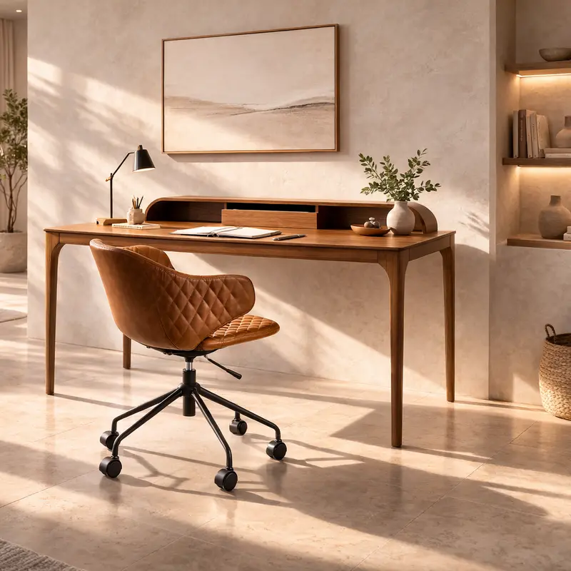 Walnut-Finish Home Office Desk 1