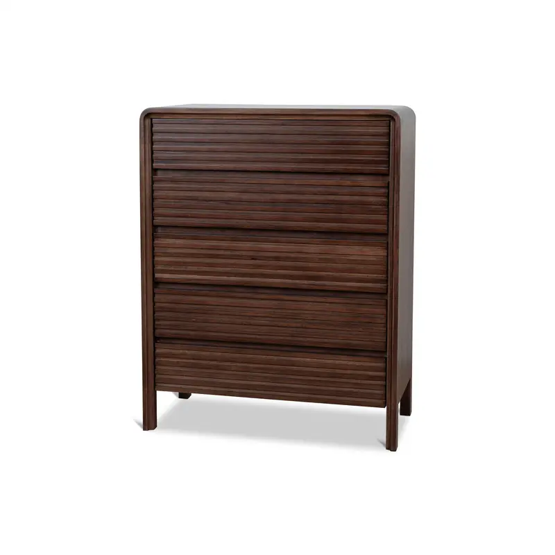 Walnut Tallboy Chest – Premium 5-Drawer Bedroom Furniture 1