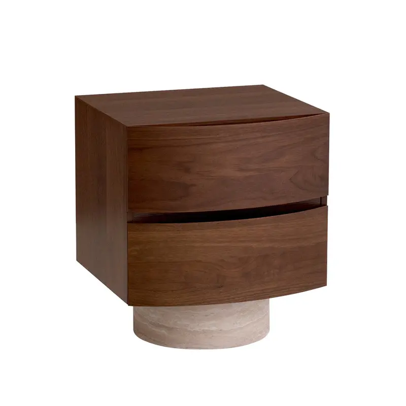 Walnut Wood Bedside Table 1