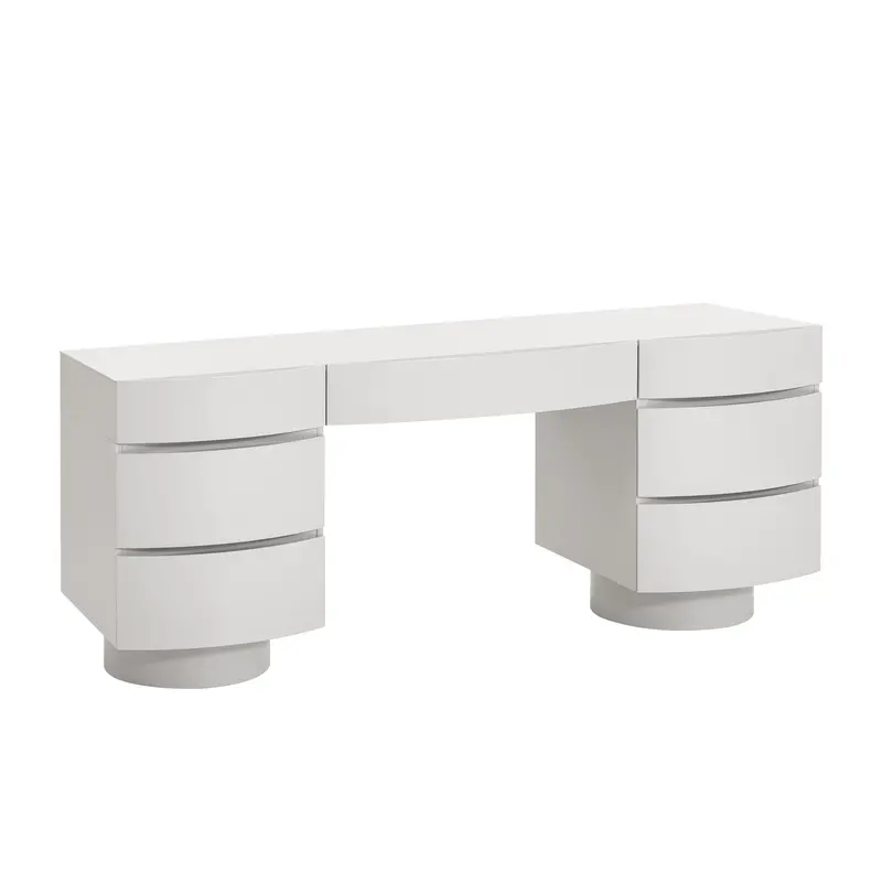 Warm Grey Dressing Table With Storage 1