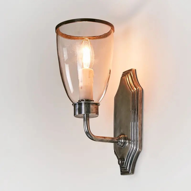Westbrook Silver Wall Sconce With Glass Shade 1