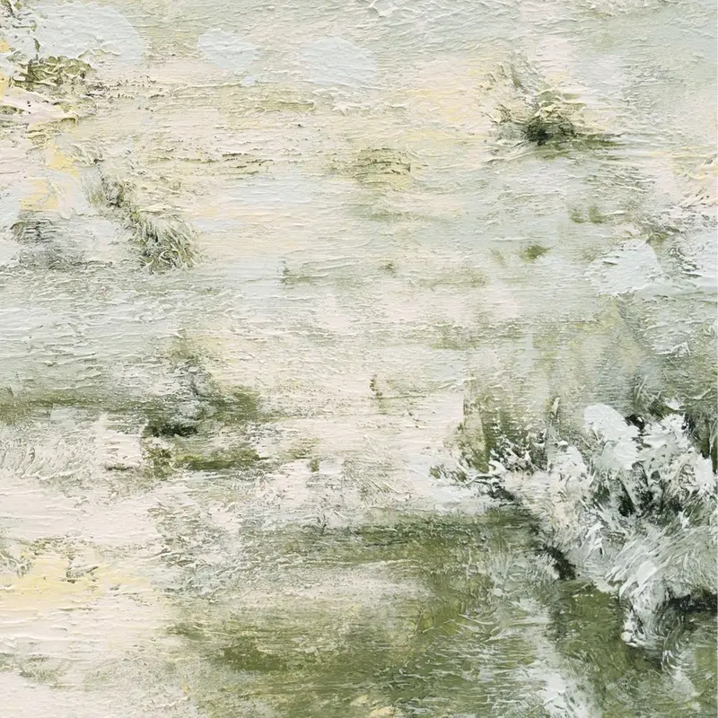 Whimsical Meadow Oil Painting – Hand-Textured Canvas Art 1