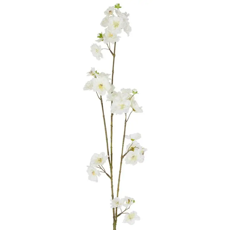 White-And-Green Blossom Spray – 84Cm Mixed Floral Artificial Stem 1