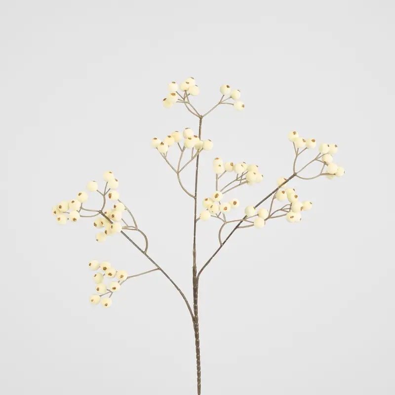 White Berry Branch Spray – Artificial Greenery Accent 1